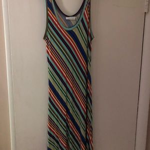 Multi colored tank maxi dress by Calvin Klein
